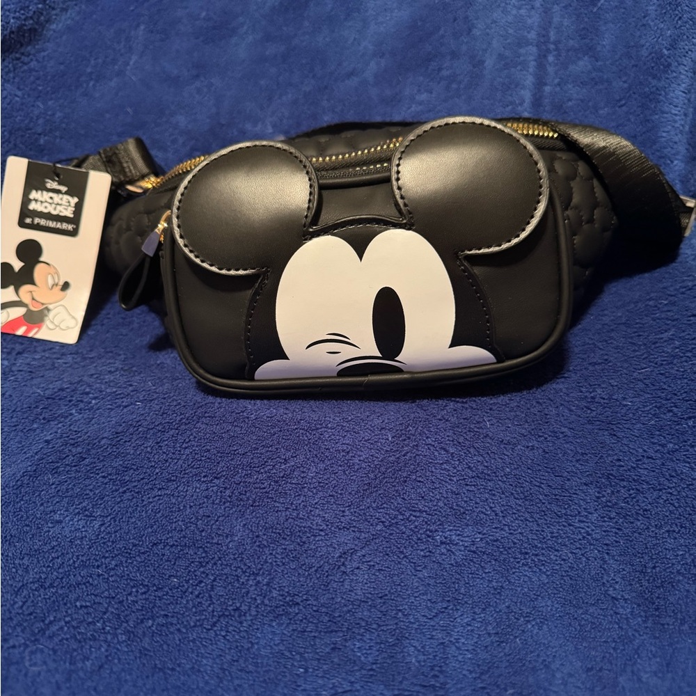 Primark Winking Mickey Mouse Black Belt Bag